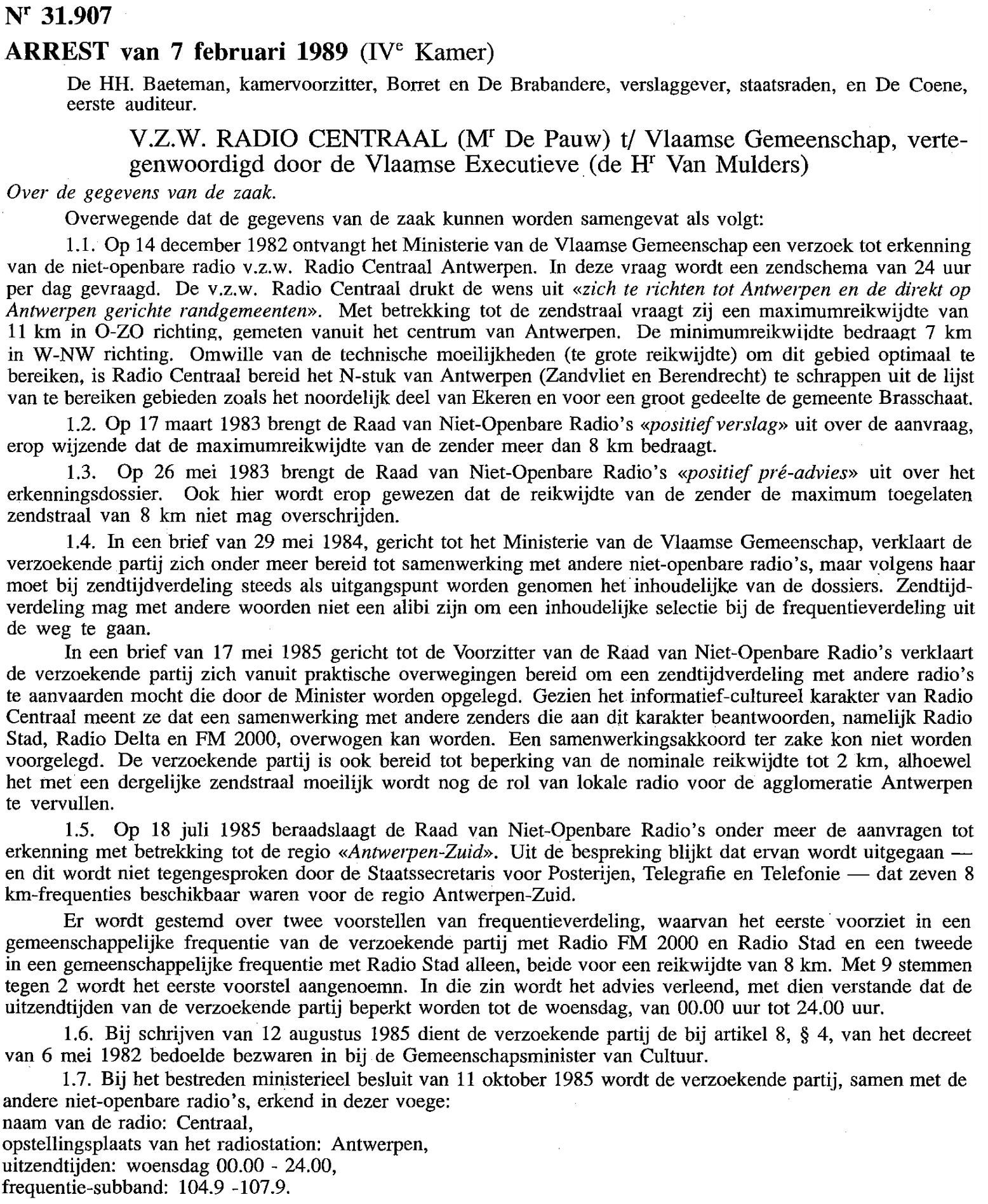 Raad van State - arrest 31907